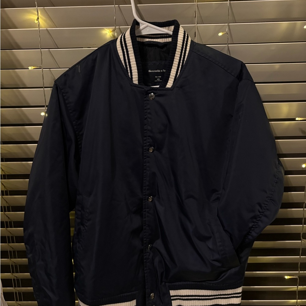 Abercrombie & Fitch Blue Bomber Varsity Jacket